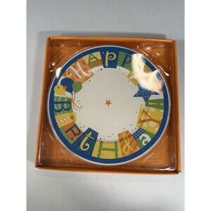 Hallmark Happy Birthday Round Plate, Dishwasher & Microwave Safe, 2004